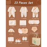 23pcs Envelope Bear Totebag Hamper for Newborn Baby Boy / Baby Girl, Giftset for Baby , All Season wear, 0-12 months