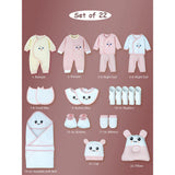 23pcs Pink White Googly Eyes, Newborn Baby Girl/ Boy Gift Box , all season wear Gift Hamper, (0 - 12 months)