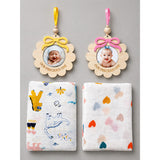 25 pcs, Twin Boy & Girl White cane basket themed Newborn Baby Boy, All Season wear,Gift Hamper set, 0-6 months