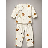 25 pcs Brown Cute Bear Hamper for Newborn Boy/Girl, All Season wear hamper with luxury designed brown storage cane basket 0-12 months