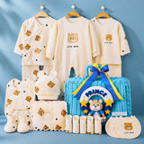 25 pcs Prince Hamper for Newborn Boy/Girl, All Season wear hamper with luxury designed blue storage cane basket 0-12 months
