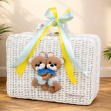 25 pcs, Twin Boys White cane basket themed Newborn Baby Boy, All Season wear, Gift Hamper set, 0-6 months