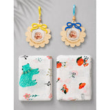 25 pcs, Twin Boys White cane basket themed Newborn Baby Boy, All Season wear, Gift Hamper set, 0-6 months