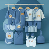 26pcs Blue Baby Horn, Newborn Baby Girl/ Boy Gift Box, all season wear Gift Hamper, (0 - 12 months)