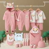26pcs Pink Baby Horn, Newborn Baby Girl/ Boy Gift Box , all season wear Gift Hamper, (0 - 12 months)