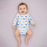 3 PCS Dino Print Orange & Bue Sporty tracks style Winter Clothing Set for Baby Boy