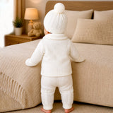 5 PCS orange Cat & Ivory Collar,Premium Knitted Winter Head to bottom Clothing Set for Baby