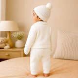 5 PCS Pink Cat & Ivory Collar,Premium a Winter Head to bottom Clothing Set for Baby