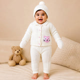 5 PCS Pink Cat & Ivory Collar,Premium a Winter Head to bottom Clothing Set for Baby