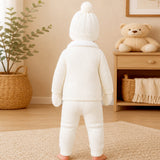 5 PCS Blue Wings & Ivory Soft Collar,Premium Knitted Winter Head to bottom Clothing Set for Baby