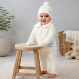 5 PCS Blue Wings & Ivory Soft Collar,Premium Knitted Winter Head to bottom Clothing Set for Baby
