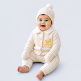 5 PCS Brown Wings & Ivory Soft Collar,Premium Knitted Winter Head to bottom Clothing Set for Baby