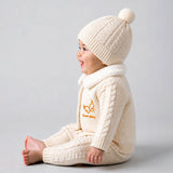 5 PCS Brown Wings & Ivory Soft Collar,Premium Knitted Winter Head to bottom Clothing Set for Baby
