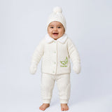 5 PCS Green Wings & Ivory Soft Collar,Premium Knitted Winter Head to bottom Clothing Set for Baby