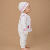 6PCS Grape Pink &  Ivory Premium Knitted Winter Clothing Set for Baby