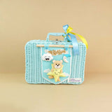 Twinkle Star Lullaby Teddy, Baby Blue Cane Basket for Storage and Travel