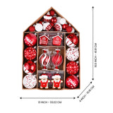 70 pcs Red & White gingerbread themed Christmas Balls tree hanging,Xmas Decoration set.