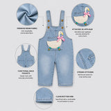 Bow Goose Denim Dungaree for Toddlers and Kids (No T-Shirt Included)