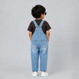 Brown Bear Face Denim Dungaree for Toddlers and Kids (No T-Shirt Included)