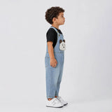 Cross Eye Bear Face Denim Dungaree for Toddlers and Kids (No T-Shirt Included)