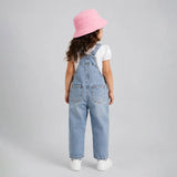 Blushing Panda Face Denim Dungaree for Toddlers and Kids (No T-Shirt Included)