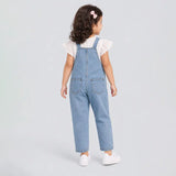 Fluffy White Cat Denim Dungaree for Toddlers and Kids (No T-Shirt Included)