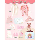 18 pcs Baby Pink Teddy Birthday Gift Hamper set for Baby Girl with travelling Suitcase
