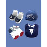 19 pcs Royal Blue Bow Teddy Birthday Gift Hamper set for Baby with travelling suitcase
