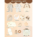 20 pcs Chubby Cream Teddy Face Birthday Gift Hamper set for Baby with travelling suitcase