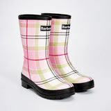 Ms.Penelope Checks, Flexible Rubber Rain Gumboots for Adults