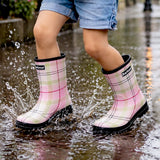 Ms.Penelope Checks, Flexible Rubber Rain Gumboots for Adults