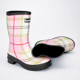 Ms.Penelope Checks, Flexible Rubber Rain Gumboots for Adults