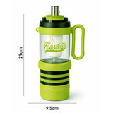 Green Black 4 in one Water Bottle, infuser & mini snack box for teens and Adults, 1000ml
