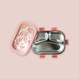 3 Sections Peach Fairy Stainless Steel Lunch Box For Kids