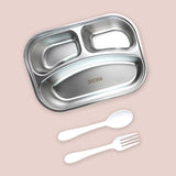 3 Sections Peach Fairy Stainless Steel Lunch Box For Kids