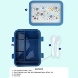 5 Sections Blue Space Lunch Box For Kids