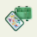 5 Sections Olive Dino Lunch Box For Kids