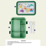 5 Sections Olive Dino Lunch Box For Kids