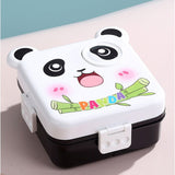 Black Panda 2 decker Lunch Box for Kids