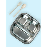 Blue & White Rounded Square Stainless Steel Kids Lunch Box