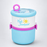 Blue Hot Summer Double Decker Stainless Steel Lunch Box