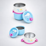 Blue Hot Summer Double Decker Stainless Steel Lunch Box