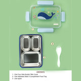 Blue Whale Big Size Stainless Steel Kids Lunch Box