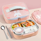 Big Size Clouds Bunny Stainless Steel Lunch Box with Lunch Bag & free Dip Box