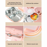 Big Size Clouds Bunny Stainless Steel Lunch Box with Lunch Bag & free Dip Box