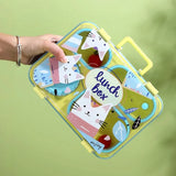 Mint & Fluro Meow Compact Tiffin Lunch Box for Kids