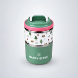 Forest Bear Happy Bites Double Decker Stainless Steel Lunch Box