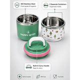 Forest Bear Happy Bites Double Decker Stainless Steel Lunch Box