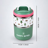 Forest Bear Happy Bites Double Decker Stainless Steel Lunch Box