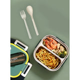 Green & Yellow Rounded Square Stainless Steel Kids Lunch Box